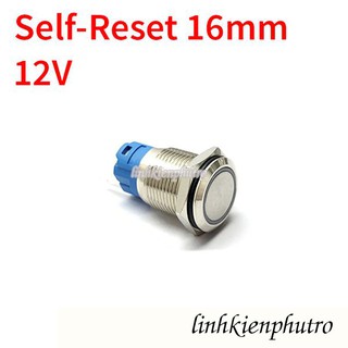 Nút nhấn reset 16mm 5 chân - vòng đèn 12v