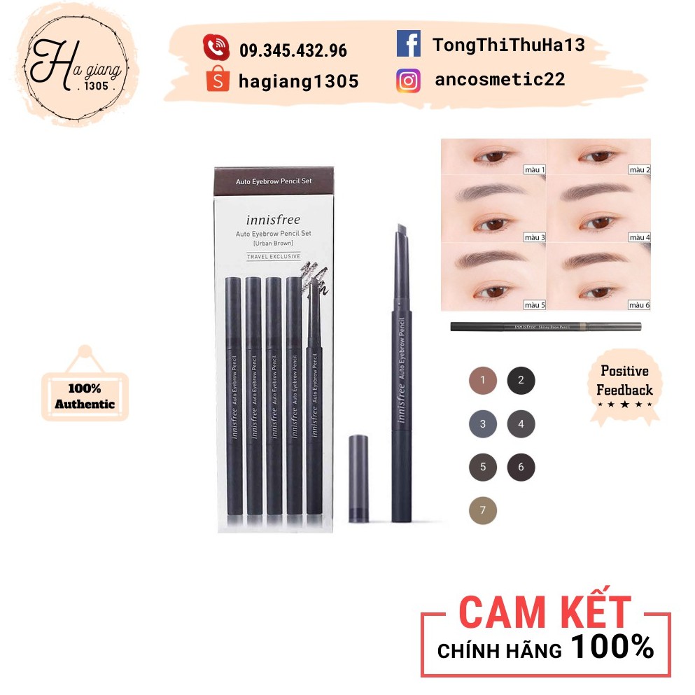 Chì Kẻ Mày Innisfree Auto Eyebrow Pencil 2 đầu mẫu mới