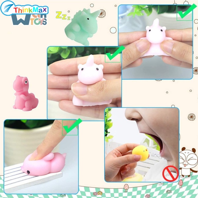 Thinkmax Set 5/ 10/ 20 đồ chơi bóp nén mochi THINKMAX hình thú mini đáng yêu giải tỏa căng thẳng