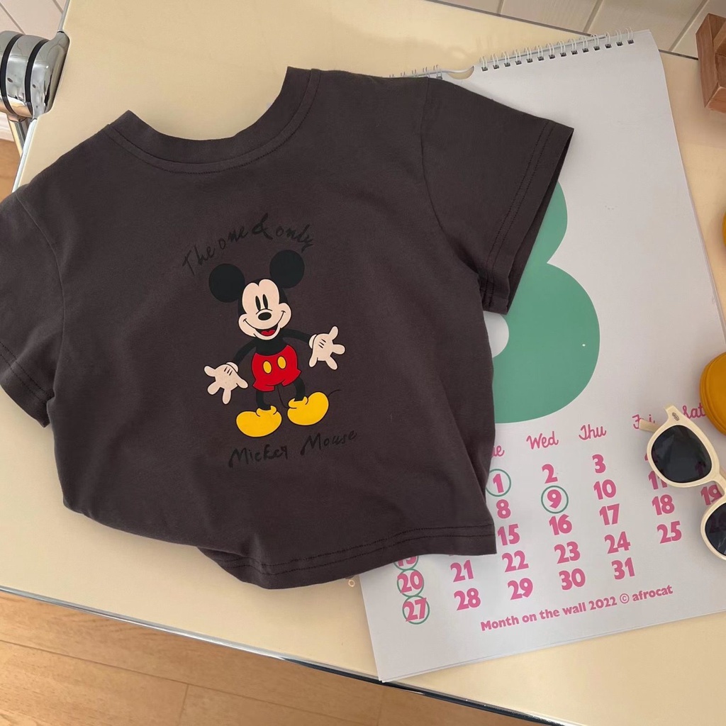 Áo Thun Tay Ngắn Cổ Tròn In Hoạt Hình Dành Cho Bé Trai