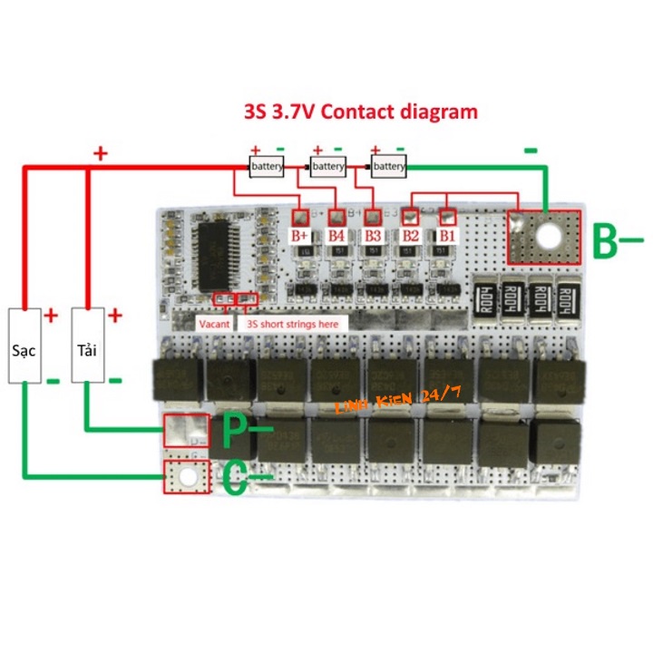 Mạch Sạc Cân Bằng Và Bảo Vệ Pin Lithium 3.7V 3S 12.6V, 4S 16.8V 100A Loại Cao Cấp Có Ic Điều Khiển