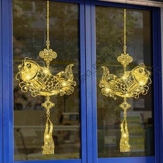 (Siêu Rẻ) Decal trang trí tường Tết - Cá Chép Nhũ Vàng