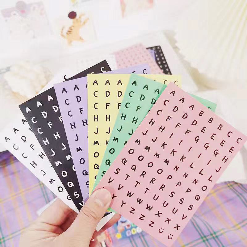 Miếng Dán Chữ Tiếng Anh Đầy Màu Sắc Trang Trí Sổ Tay DIY