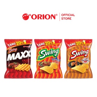 Combo 3 Bánh Snack Swing Vị Bò Bít Tết, Gà Teriyaki, Bò Nướng Tiêu Đen 108g/bịch