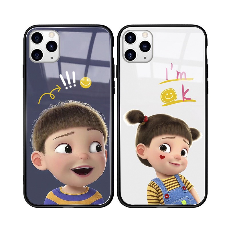 Ốp lưng iphone kính Cute cho iphone 13 12 pro max mini 11 14 pro max plus x r xs max 7 8 plus 6 s plus se 2020