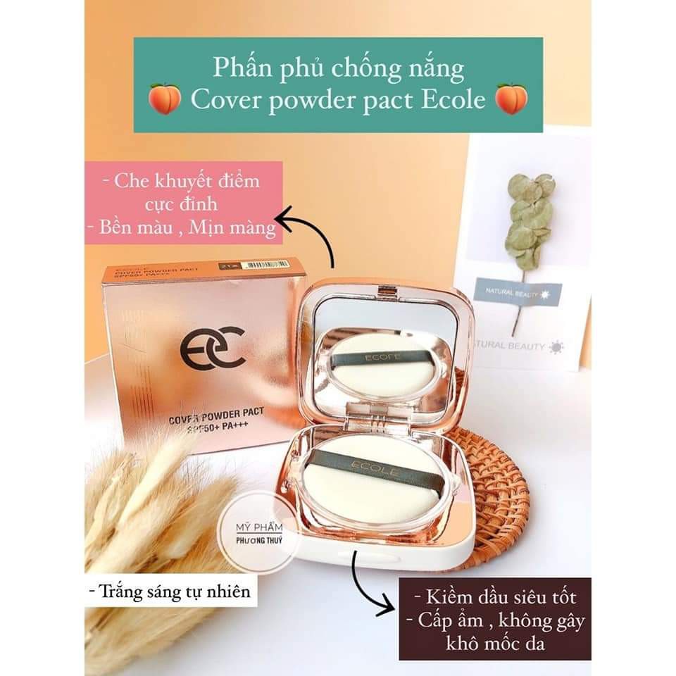Phấn Phủ Kiềm Dầu ECOLE COVER POWDER PACT