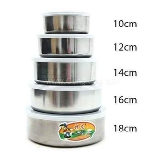 Bộ 5 thố inox để tủ lạnh tiện dụng có nắp đậy
