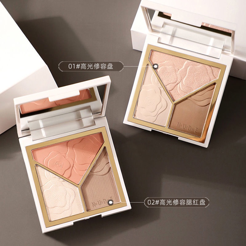 Phấn Má Hồng Xiao Ao Ding Gao Guang Sửa Chữa Làm Sáng Da Với Ba Màu Trong Một Đĩa Phấn Nhấp Nháy Sáng Bóng Đường Yi 1216 | BigBuy360 - bigbuy360.vn