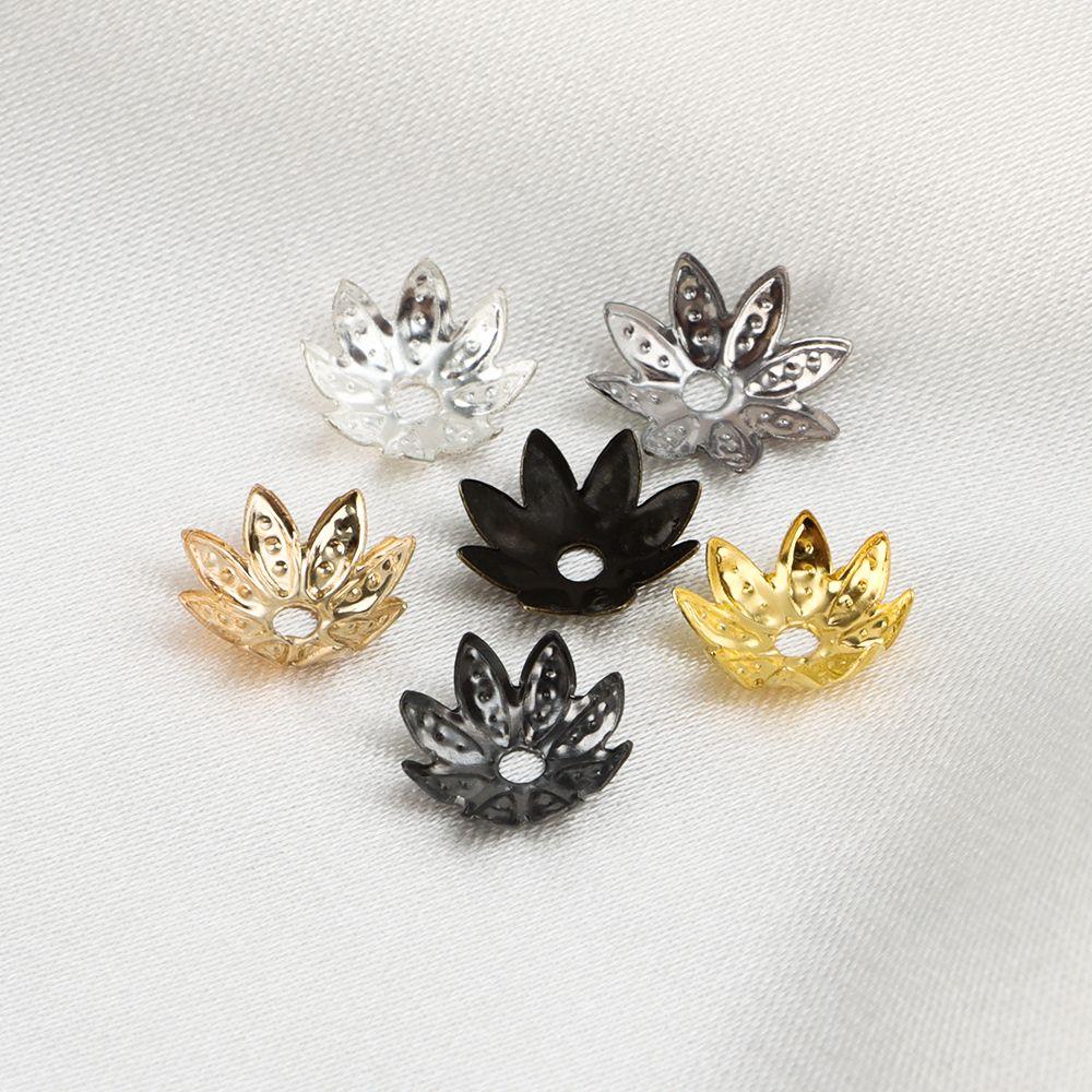 MAG Set 100 Hạt Xỏ Lỗ Hình Hoa Sen Dùng Để Làm Đồ Trang Sức Thủ Công