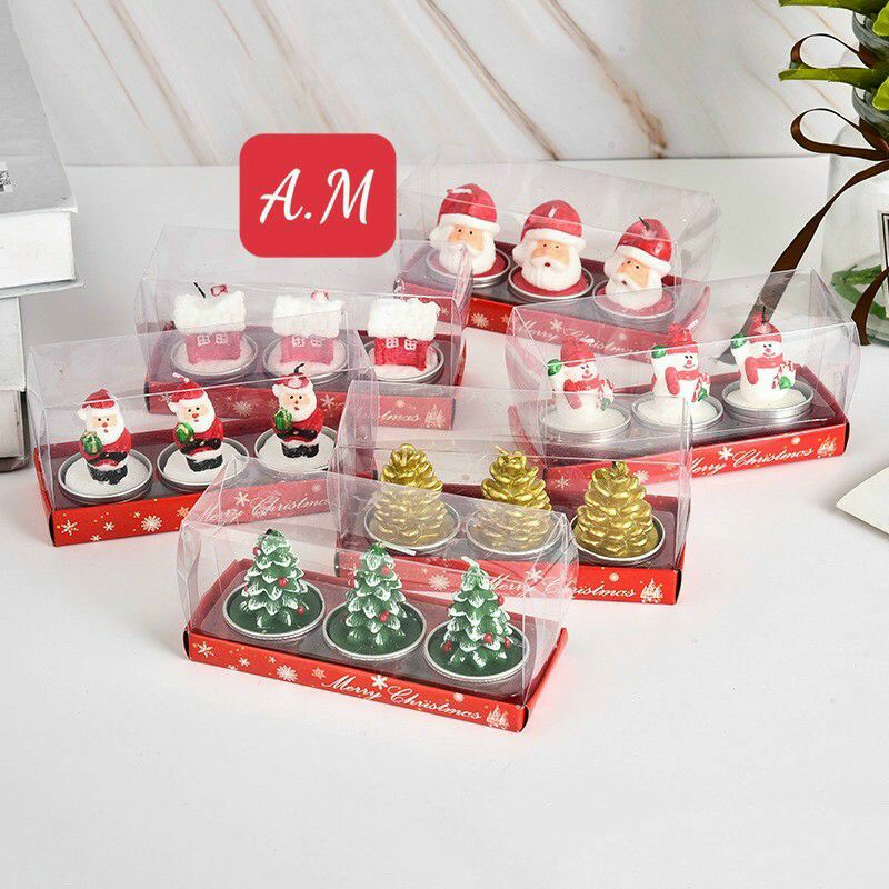 SET 3 NẾN THƠM NOEL NHIỀU HÌNH DỄ THƯƠNG