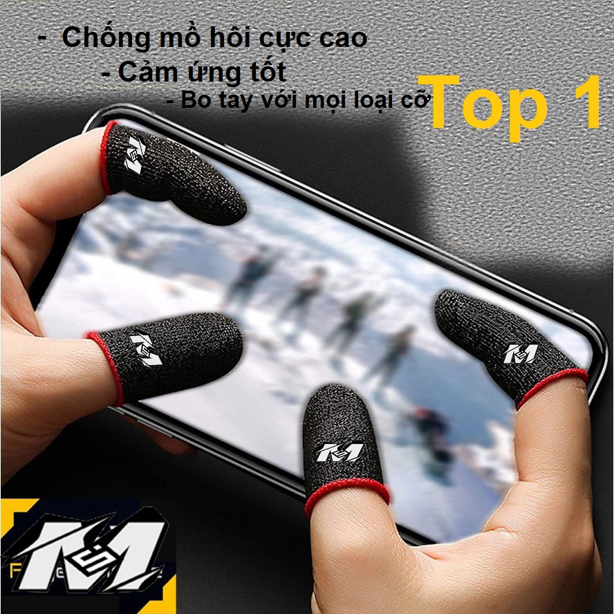 Bao tay chơi game chống mồ hôi đen phối đỏ, găng tay chơi game Mobile FF PUBG Liên Quân flydigi chống trượt siêu nhạy 5.