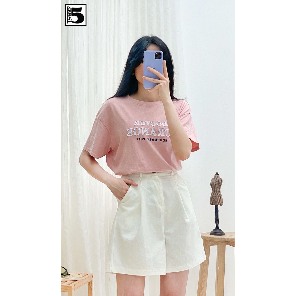 Quần short kaki mỏng, cạp cao Twentyfive 3726