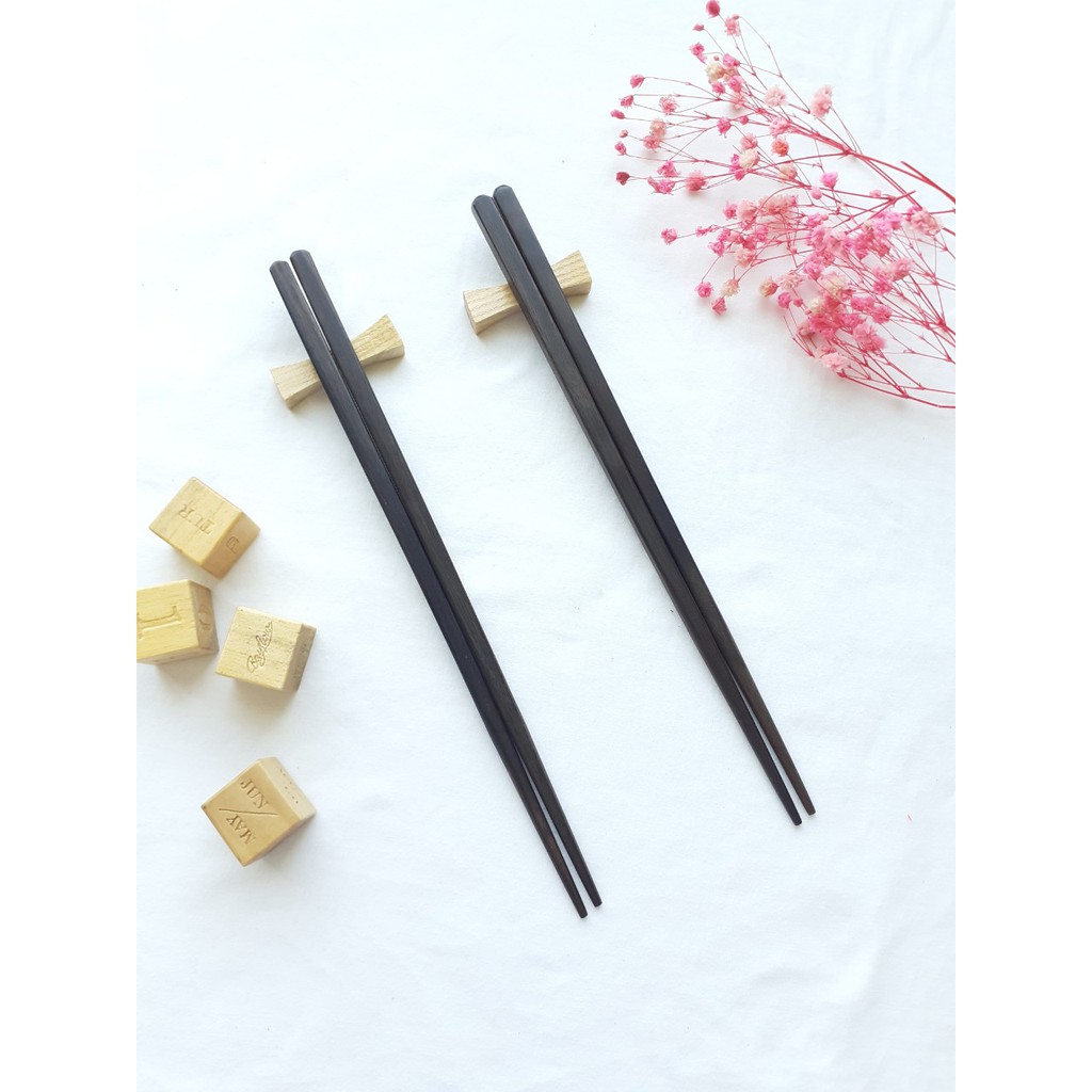 Đũa gỗ mun vuông trơn 23 cm