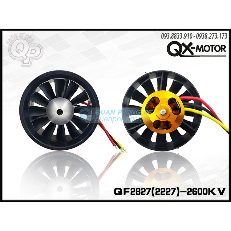 QX-MOTOR Ducted Fan 70mm 12 Blades QF2827 2600KV EDF 70mm Brushless Motor
