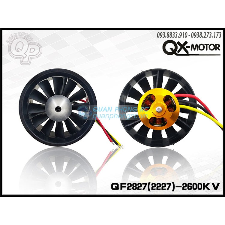 QX-MOTOR Ducted Fan 70mm 12 Blades QF2827 2600KV EDF 70mm Brushless Motor (2227) (3-4S)