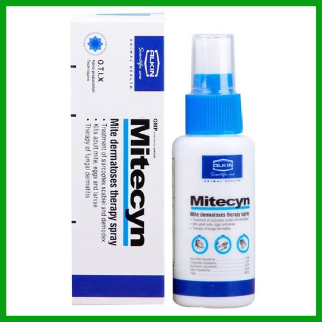 ALKIN MITECYN 50ML XỊT TRỊ VIÊM DA, GHẺ CHÓ MÈO DO NHIỀU NGUYÊN NHÂN