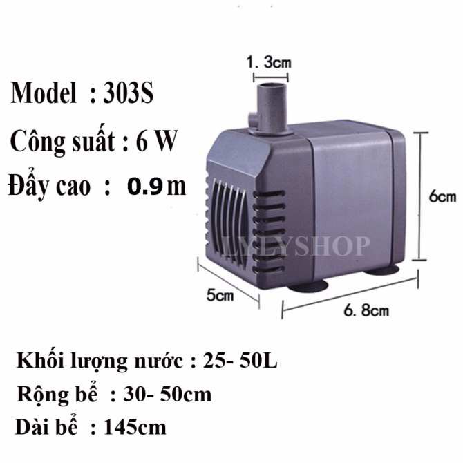 Máy bơm bể cá AT 303S 6W 600LH siêu bền, Bảo hành uy tín - atman303s