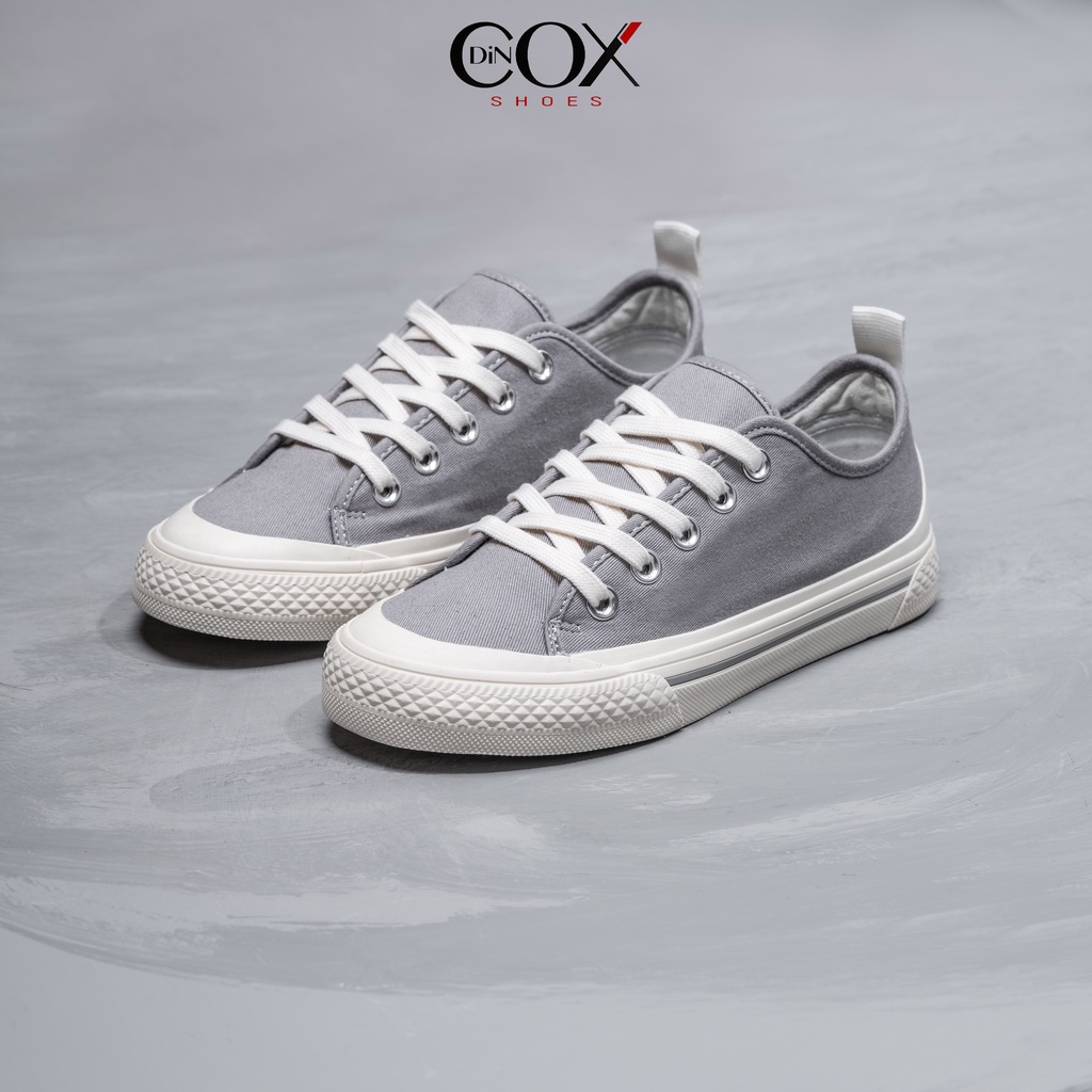 Giày Sneaker Vải Canvas Unisex Chính Hãng DINCOX C20 Grey Sang Trọng Tinh Tế Đơn Giản