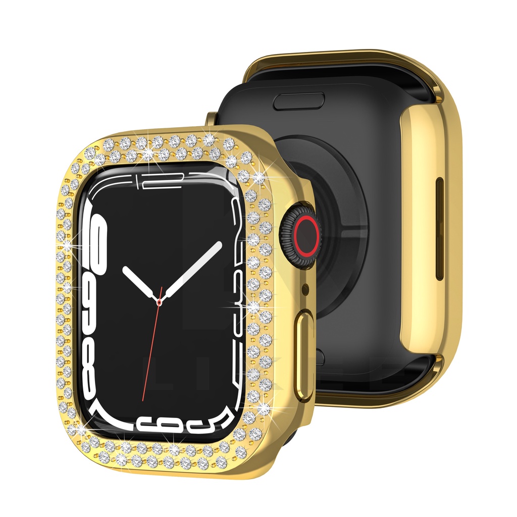Ốp Bảo Vệ Mặt Đồng Hồ Đính Đá Lấp Lánh Cho Apple watch 7 41mm 45mm 44mm 40mm 42mm 38mm series 7 3 4 5 6 se