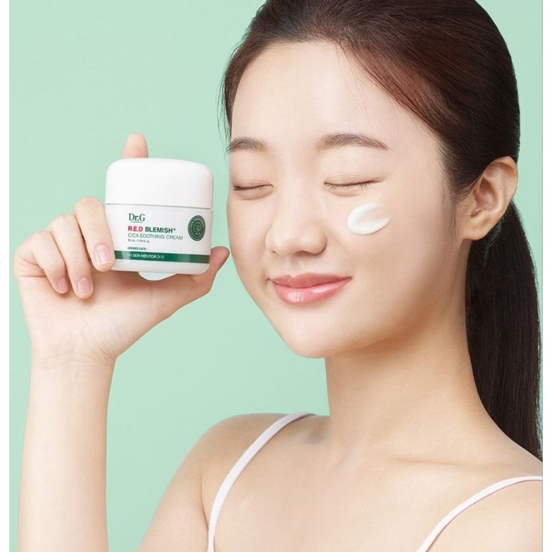 Kem dưỡng ẩm cho da dầu, mụn chiết xuất rau má Dr.g Red Cica Soothing Cream 50ml Hàn Quốc