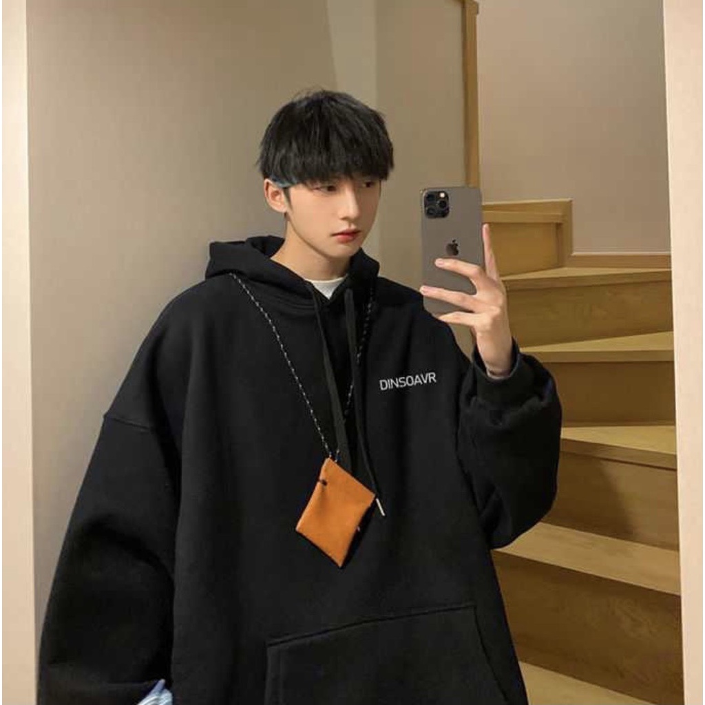 Áo Hoodie, Khoác Nỉ Trơn Họa Tiết Đơn Giản Form Rộng Unisex