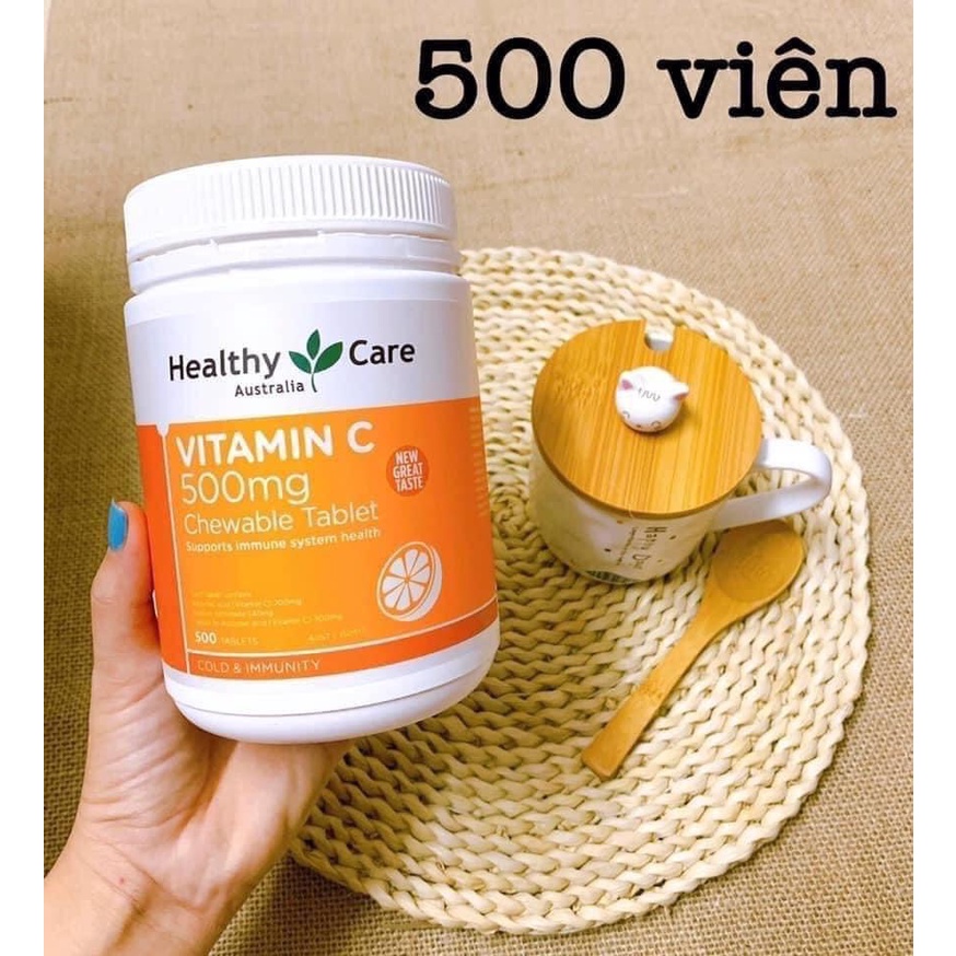 Vitamin C Heathycare Úc  Dạng Viên Ngậm Tiện Lợi 500mg