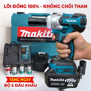 Máy Siết Bulong Makita 199V 2P - Không Chổi Than - Tặng bộ 5 khẩu + đầu vít - Khoan, Bắn Vít Cầm Tay