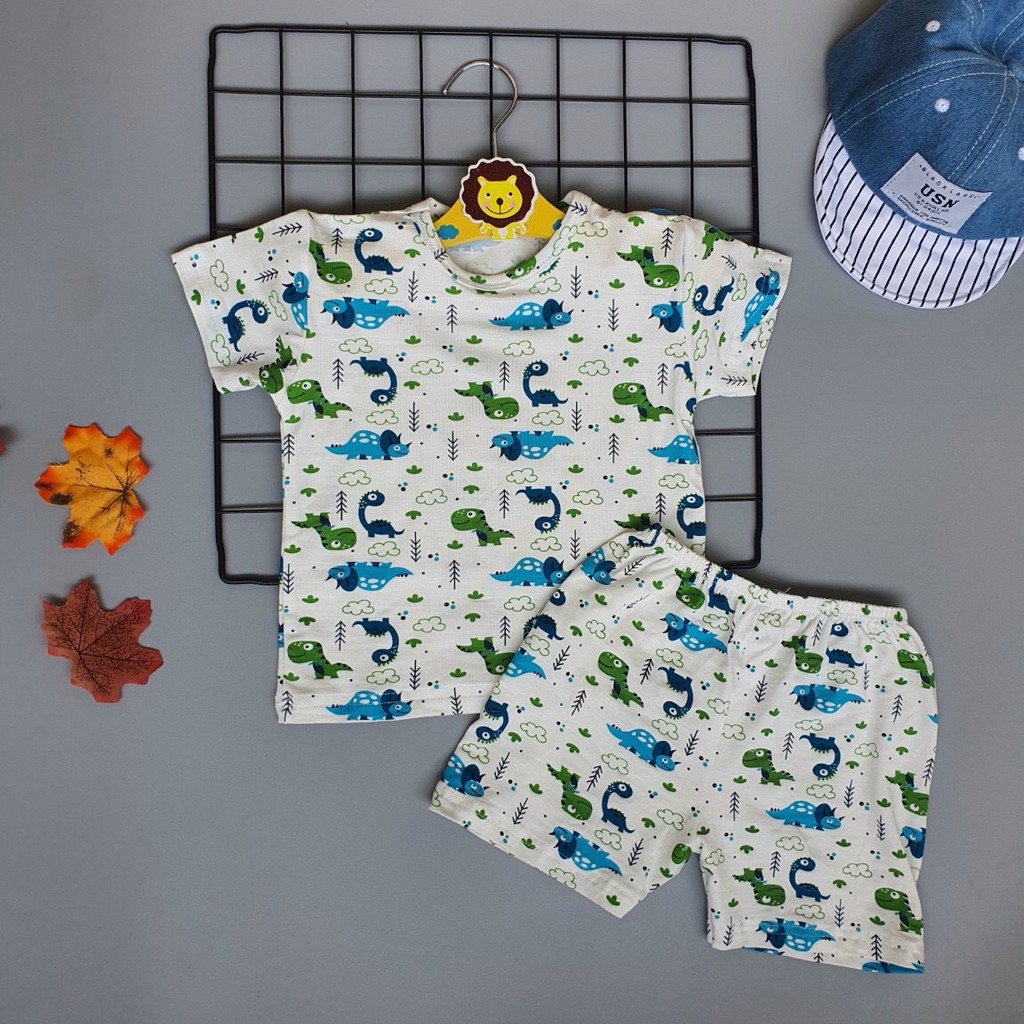 Bộ Thun Cotton Lụa Mặc Mát Cho Bé Trai 8-16KG