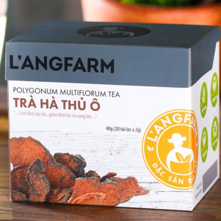 Bộ 04 hộp Trà hà thủ ô túi lọc, (20 túi/ hộp), LANGFARM, Đà Lạt