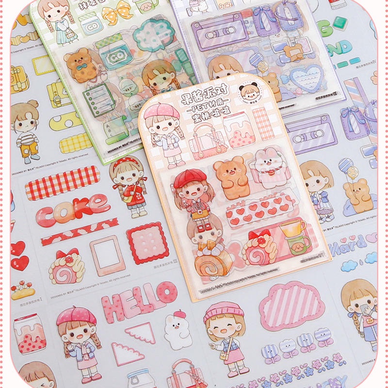 ⭐ iLado ⭐【1PC】 Sticker Giấy Nhật telado Không Thấm Nước Nhãn Hình Dán Cute Sticker Dễ Thương Sticker Trang Trí Sổ Hình Dán Sticker Trang Trí Sổ Dán Sổ Lưu Trữ Sticker Tập Vở Sổ Hiểm Bộ Sticker Nhãn Dán Sổ Chiết Lưu Trữ