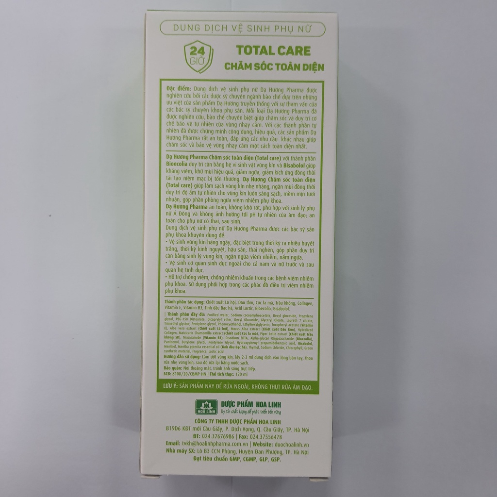 Dạ hương Pharma total care - Chăm sóc toàn diện - 120ml