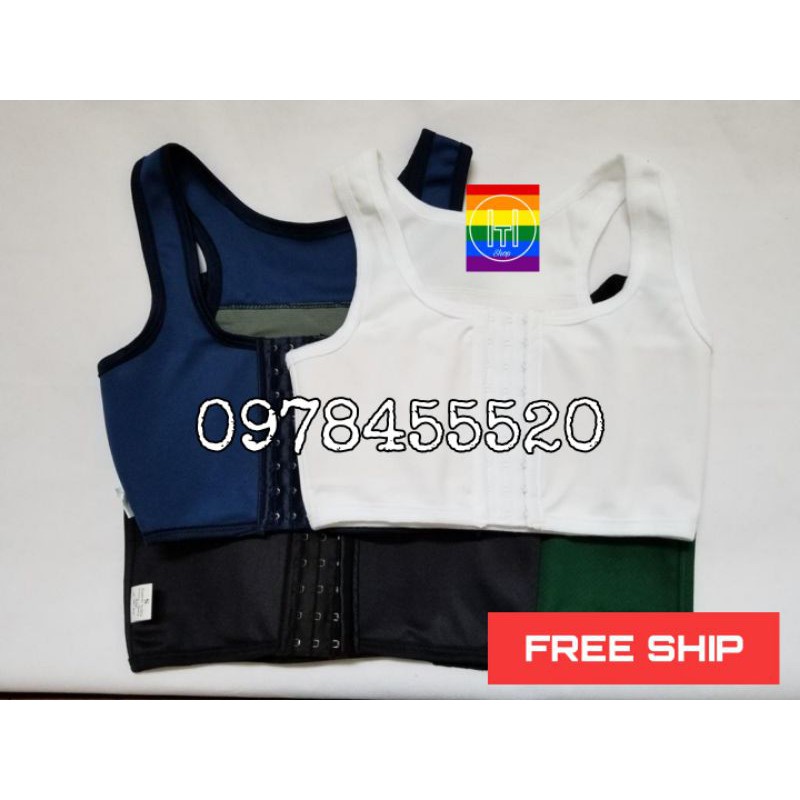 Áo nịt ngực tomboy, sb, trans dạng móc gài giữa