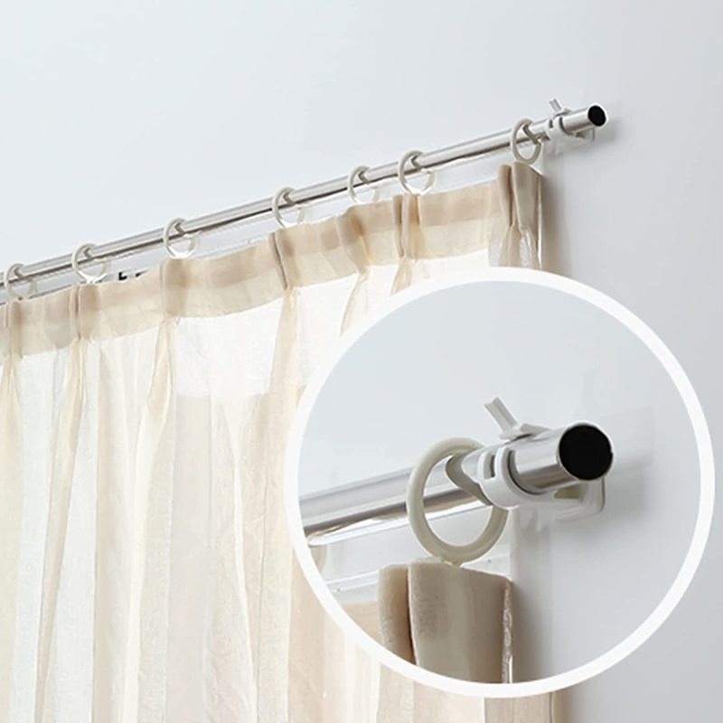 Set 2 móc kẹp thanh treo rèm cửa gắn tường tự dính có thể điều chỉnh