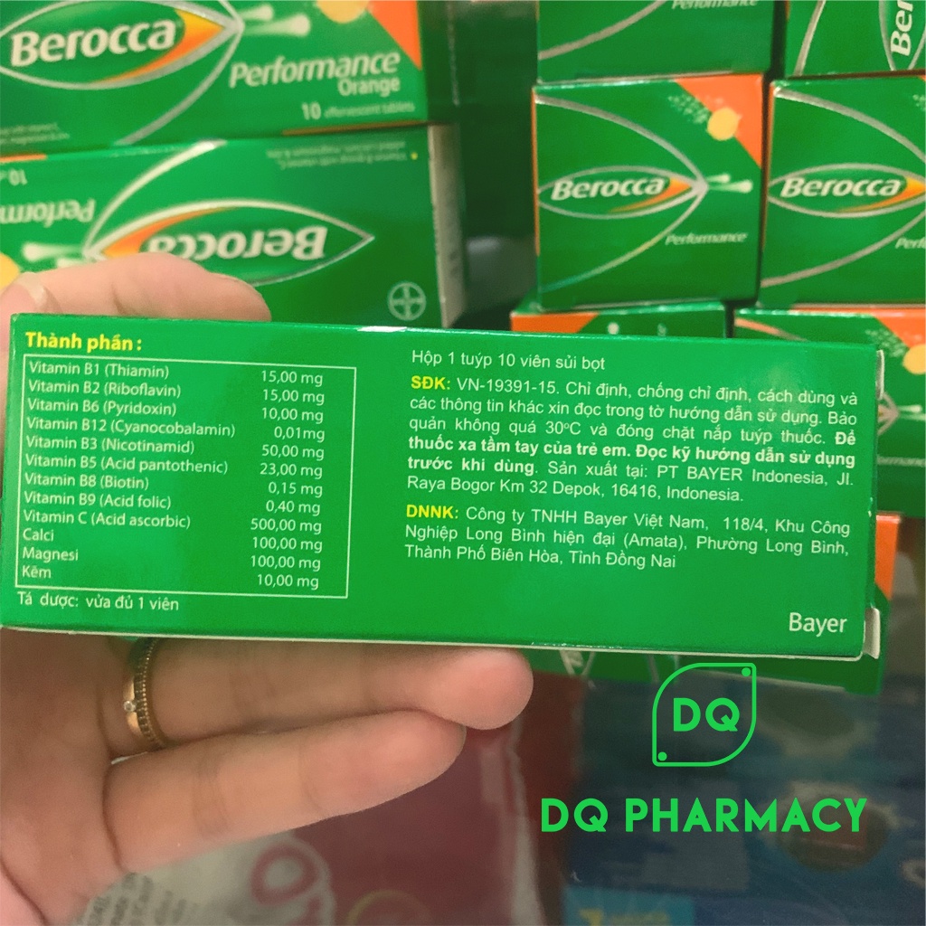 Vitamin C sủi, viên sủi vitamin c Berocca hộp 10v 15v