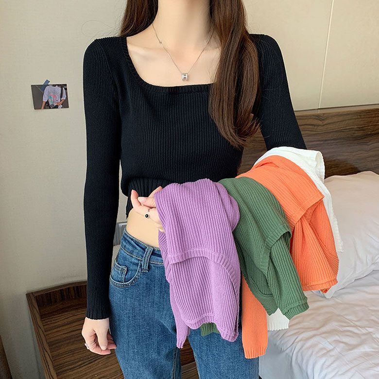 Jiashucheng Áo Dệt Kim Cổ Vuông Lưng Cao Dáng Ôm Vải Lụa Lạnh Màu Trắng Thời Trang Cao Cấp Cho Nữ