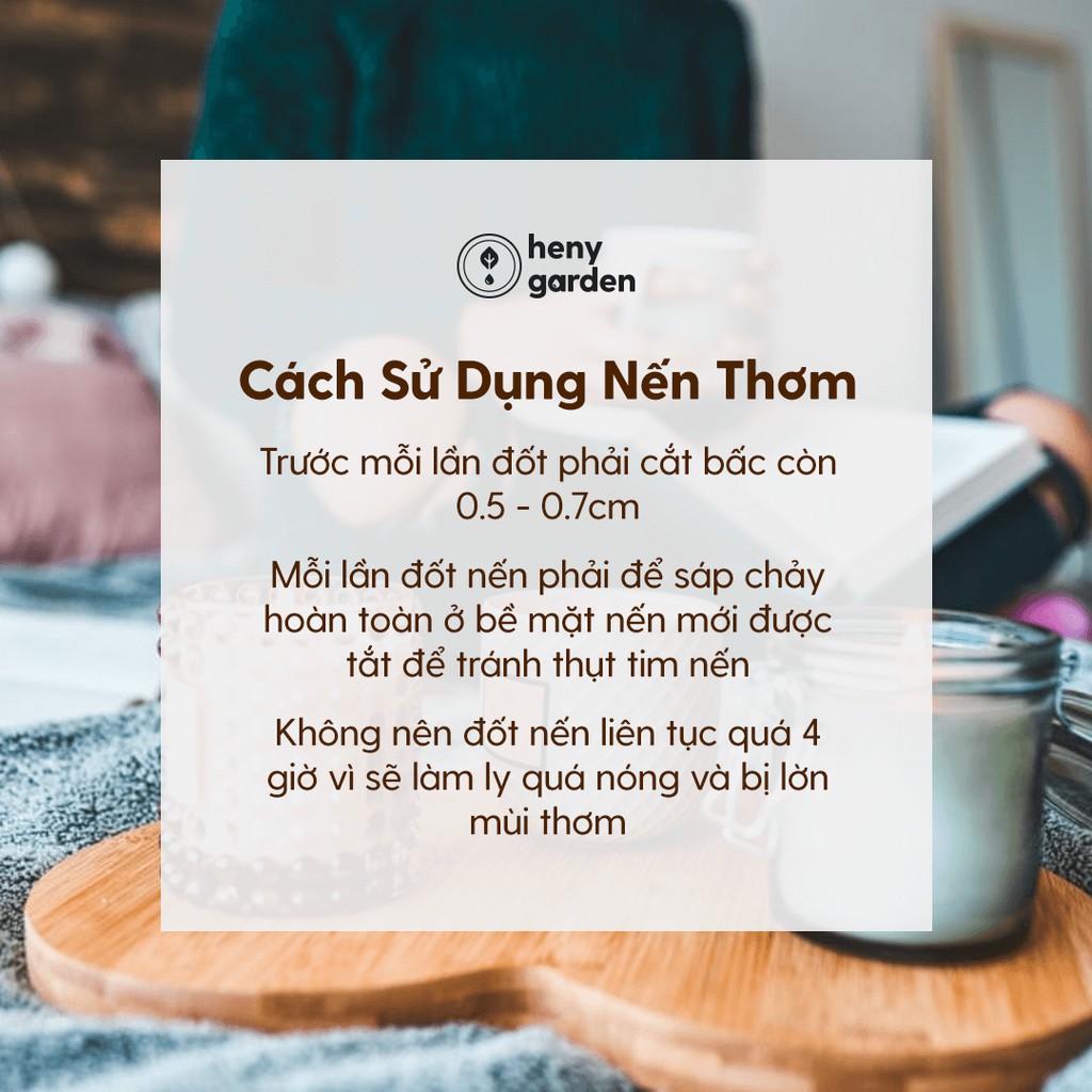 Nến Thơm Cao Cấp Zen Mode (Kèm Video) Heny Garden – Tone Gỗ Bình Yên - Tặng Tinh Dầu Mẫu Thử