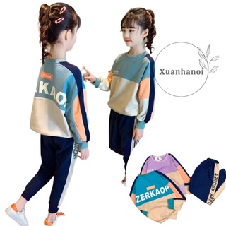 Bộ thể thao nỉ da cá cao cấp cho bé gái size Đại 22-40kg XHN765