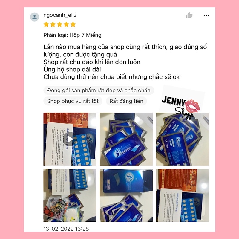 Hộp 7 Miếng Dán Trắng Răng 3D White Teeth Whitening Strips