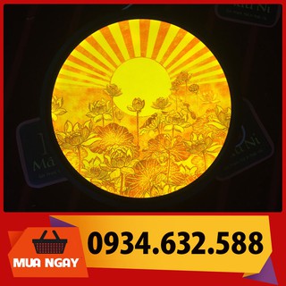 [SALE HOT] Đèn Hào Quang mẫu sen - in tranh trúc chỉ 198, khung sắt, Đường kính 30cm (đặt tượng thờ cao 25cm đến 40cm)