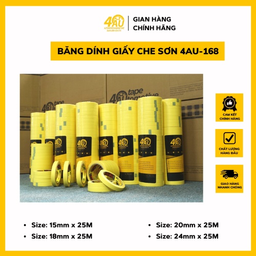 Băng dính giấy che sơn, băng keo che sơn, băng dính che sơn 4AU-168