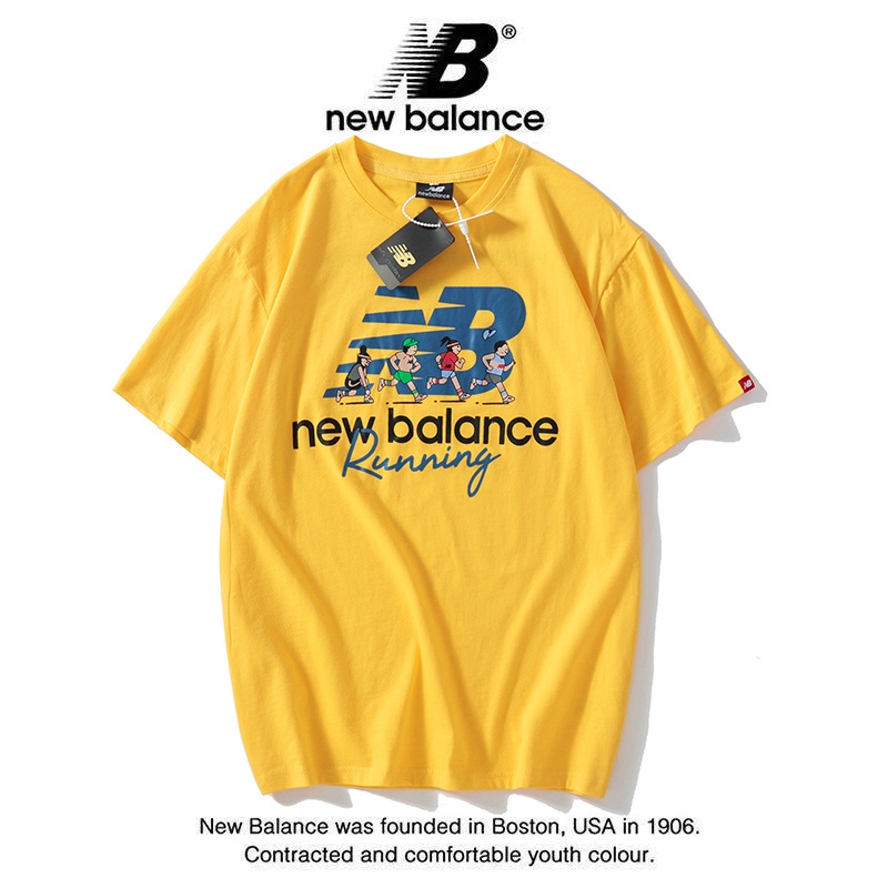 Áo Thun Thể Thao New Balance Tay Ngắn Dáng Rộng Vải Cotton In Họa Tiết Thời Trang Cho Cặp Đôi