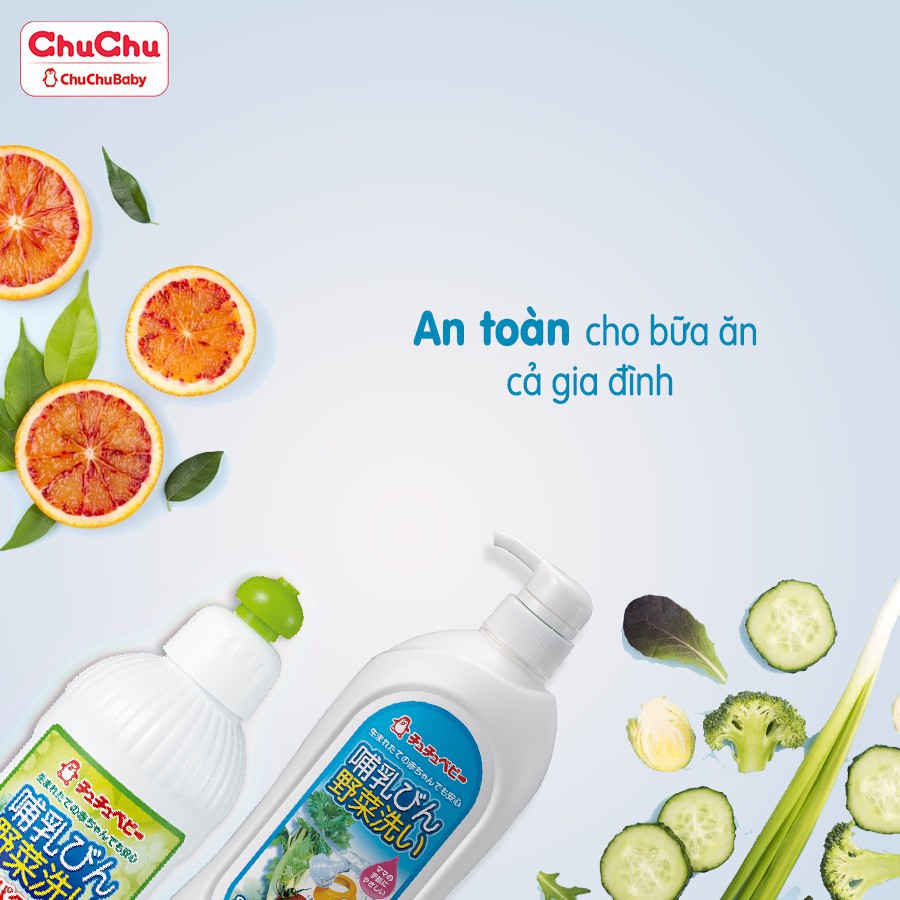 Nước rửa bình sữa và rau quả Chuchu Baby chai 820ml / túi 720ml