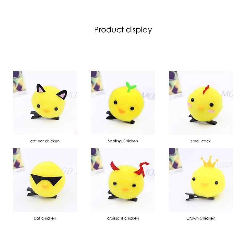 ✨✨Kẹp Tóc Hình Gà Con Ba Chiều Màu Vàng Nhồi Bông Dễ Thương Cho Bé