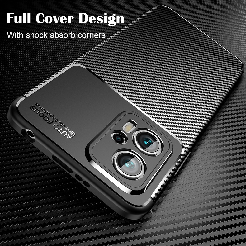 Ốp điện thoại Lenuo TPU sợi cacbon thời trang cho Xiaomi Poco X4 GT 5G/ Redmi Note 11T Pro