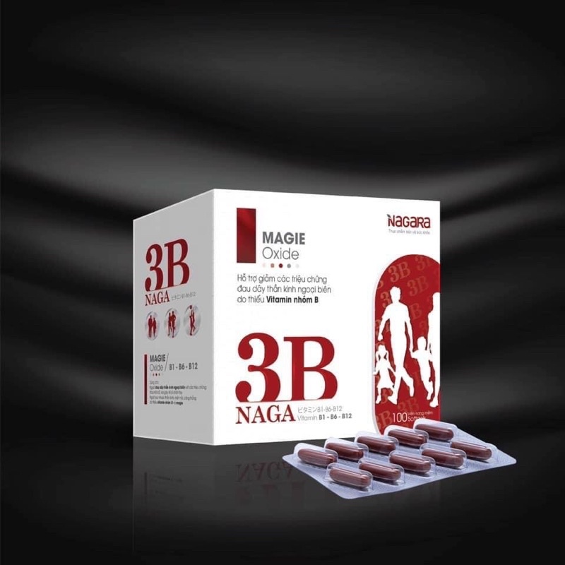 3B Naga hộp 100 viên hỗ trợ giảm các triệu chứng đau dây thần kinh ngoại biên