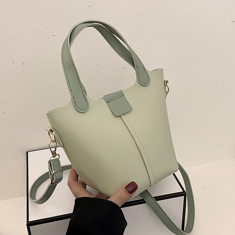 Túi Xách Bucket 2022 Màu Trơn Phong Cách Phương Tây Thời Trang Mùa Xuân Cho Nữ FT7060