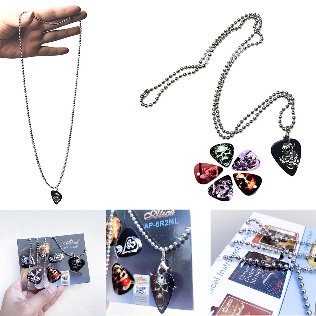 Dây chuyền mặt Pick gảy - phím gảy đàn Guitar | 6 mặt pick 1 bộ | Thời trang nam sành điệu |