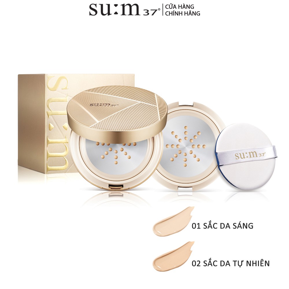 Phấn nước kiểm soát nhờn Su:m37 Air Rising TF Glow Cover Metal Cushion SPF50+ PA+++ 15g (tặng thêm lõi 15g) | BigBuy360 - bigbuy360.vn
