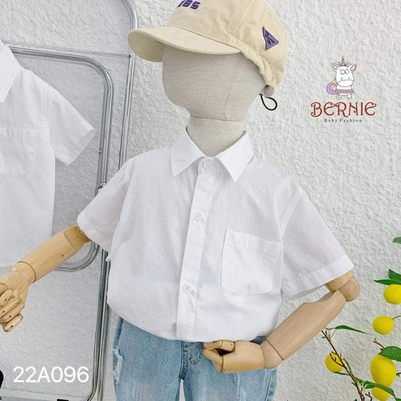 ÁO SƠ MI TRẮNG CỘC TAY UNISEX CHO BÉ