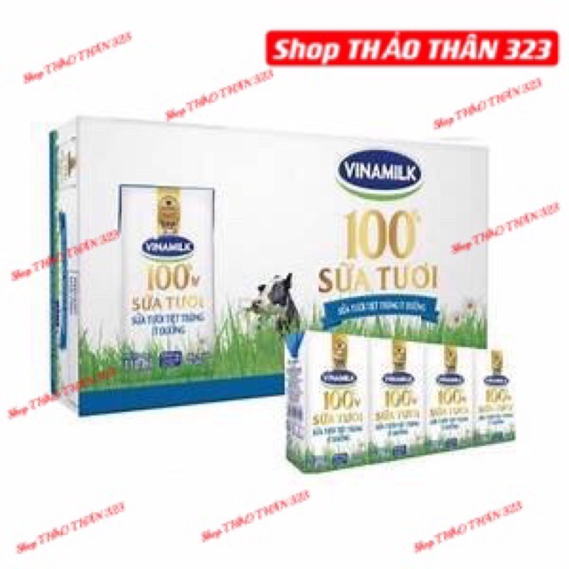 Sữa Tươi Tiệt Trùng 100% Có Đường, Ít Đường 48hộp x 110ml